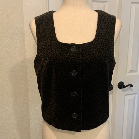 Express Animal Print Top/Vest 100% Cotton Size 9/10 Vintage - Picture 5 of 7